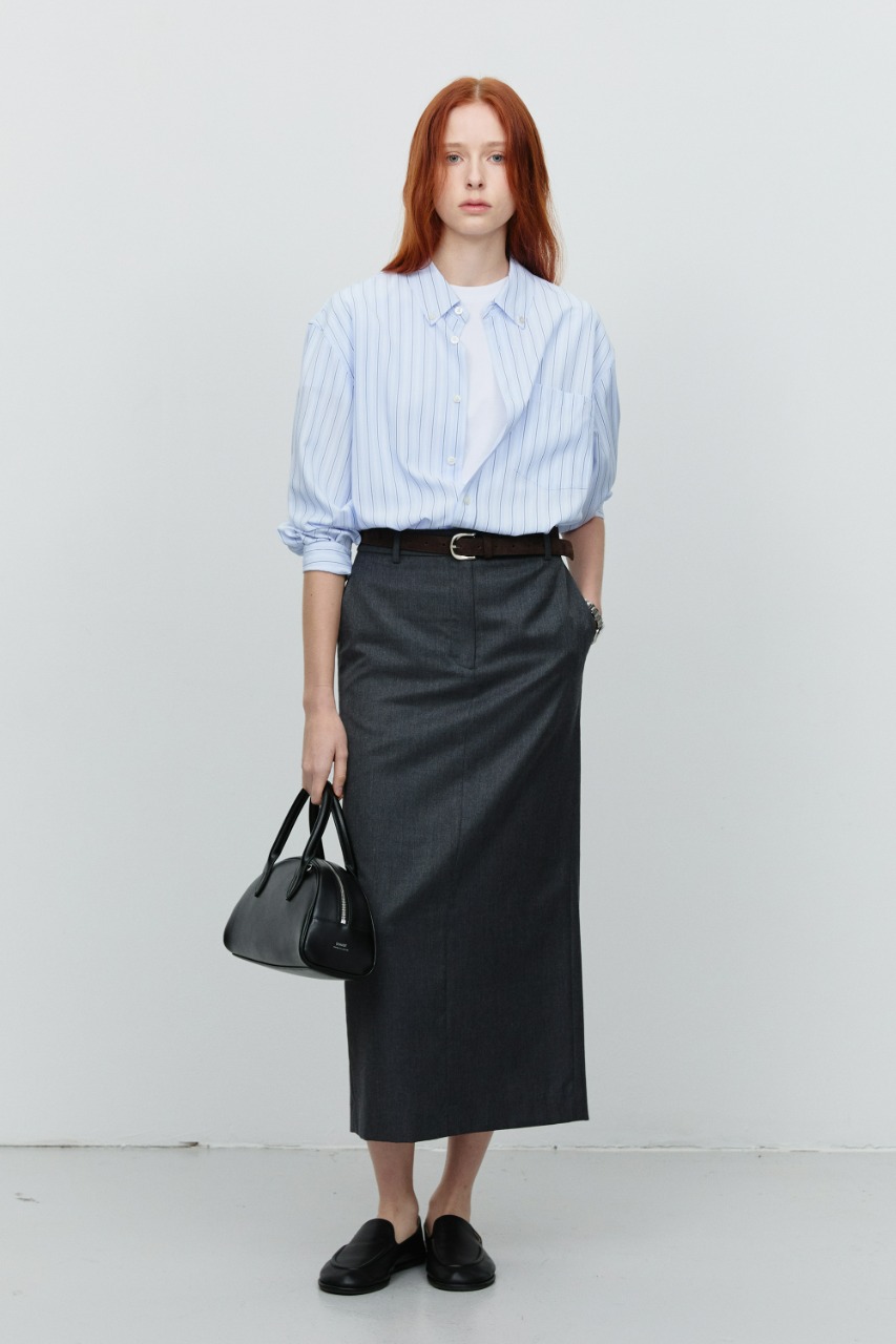 UNISEX OVERSIZED BD STRIPED SHIRT SOFT BLUE STRIPE