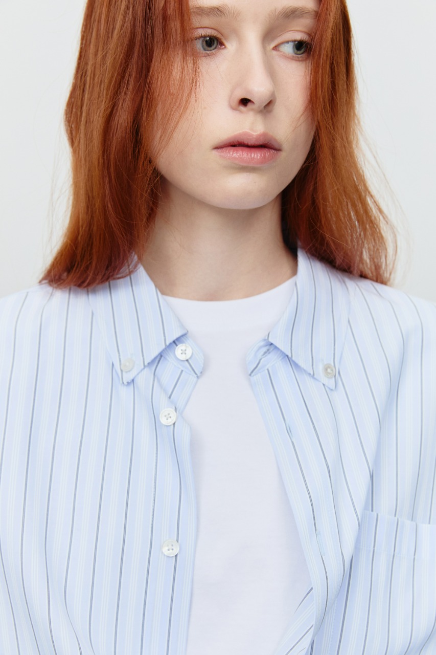 UNISEX OVERSIZED BD STRIPED SHIRT SOFT BLUE STRIPE Hover